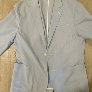 Uniqlo Blue Men's Seersucker Blazer (M)